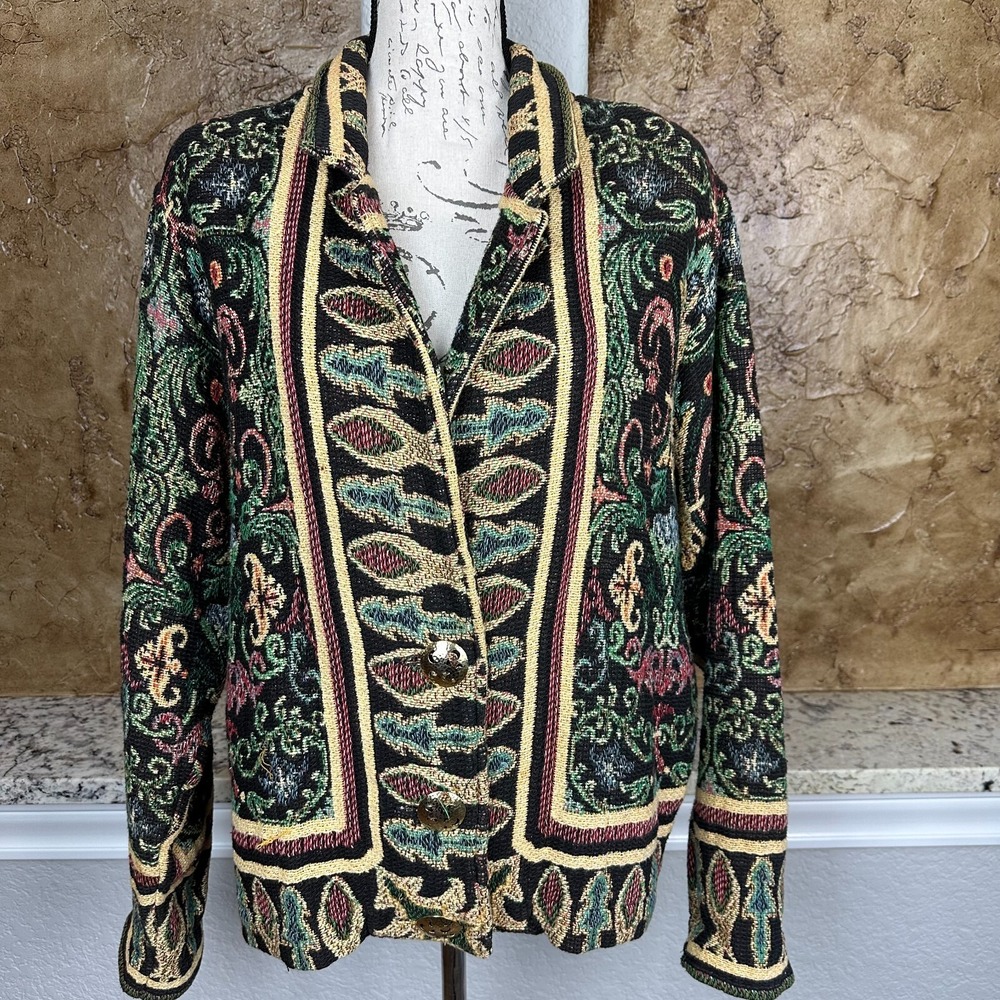 VTG Painted Pony Jacket Women One Size Tapestry Western Texas Cottagecore Boho